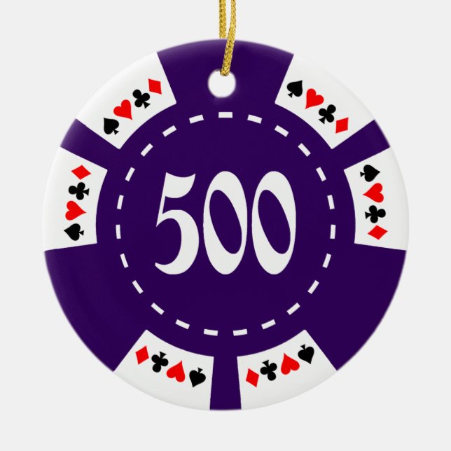 500 Dollar Poker Chip Keramikornament (Vorne)