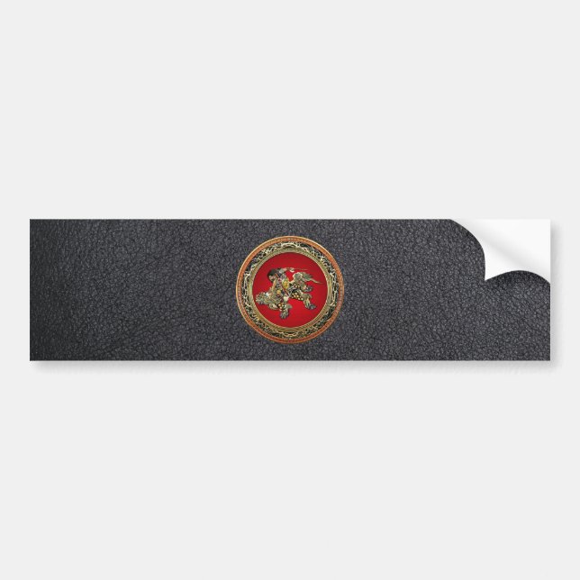 [500] Hokusai - Shoki Riding Shishi Lion Autoaufkleber (Vorne)