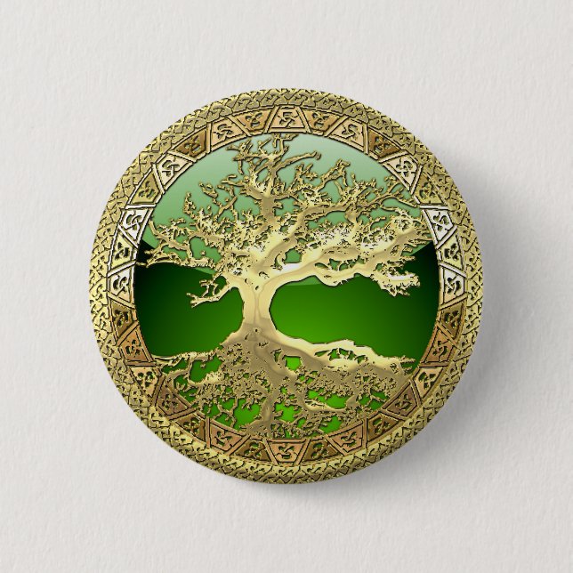[500] Keltischer Baum des Lebens [Gold] Button (Vorderseite)
