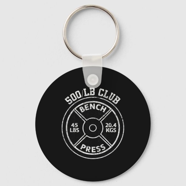 500 Lbs Pound Bench Press Club Gym Weightlifting P Schlüsselanhänger (Vorderseite)