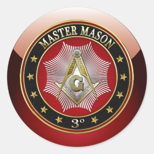 [500] Master Mason - Platz und Kompasse 3. Stufe Runder Aufkleber