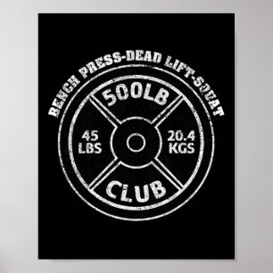 500 Pfund Klub Kraftsportstudio Gewichtheben Kraft Poster