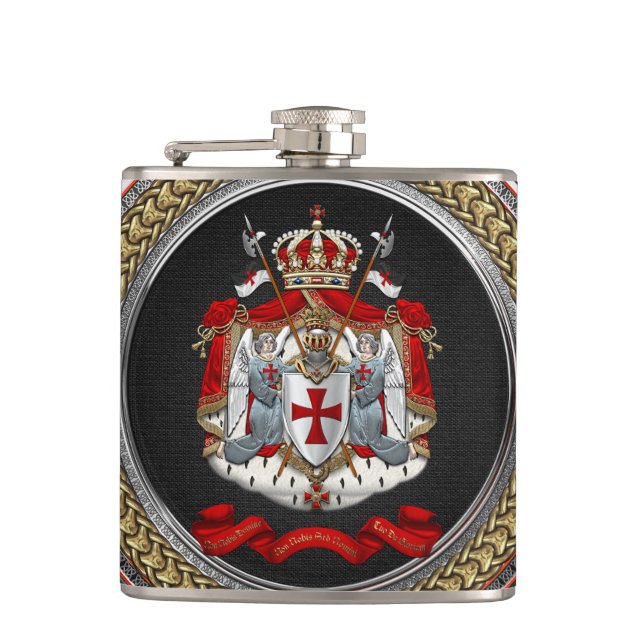 [500] Ritter Templar Wappen Flachmann (Vorderseite)