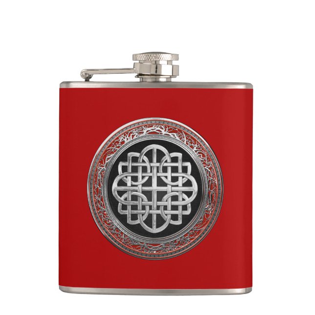 [500] Sacred Celtic Silver Knot Cross Flachmann (Vorderseite)