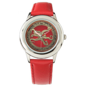 [500] Sacred Gold Octopus in Defensive Posture Armbanduhr