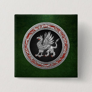 [500] Sacred Silver Griffin Button