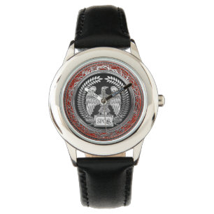 [500] Silbernes römisches KaiserEagle Armbanduhr