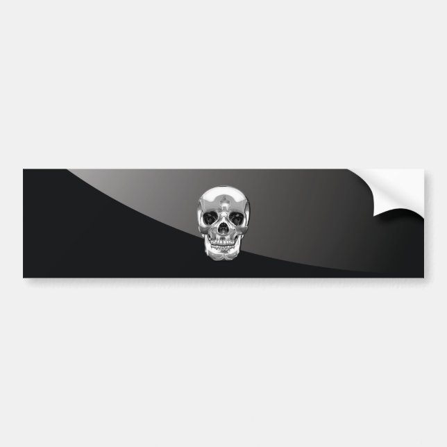 [500] Silver Human Skull Autoaufkleber (Vorne)
