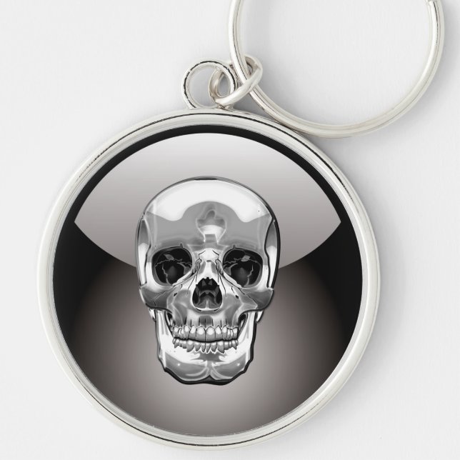 [500] Silver Human Skull Schlüsselanhänger (Vorne)