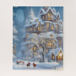 500 Stück Weihnachtspuzzles - Festliches Schloss