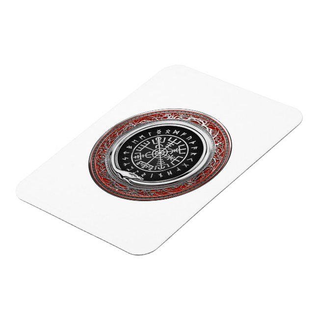 [500] Vegvisir - Viking Silver Magic Runic Compass Magnet (Linke Seite)