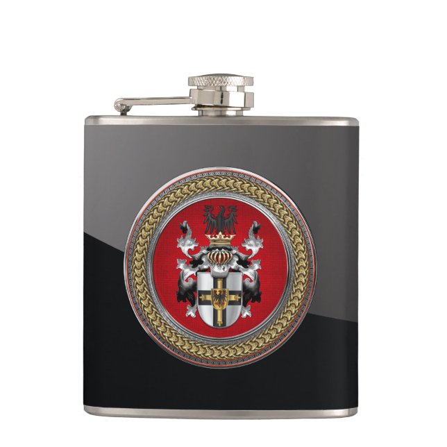 [500] Wappen-Teutonenkappe Flachmann (Vorderseite)