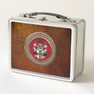 [500] Wappen-Teutonenkappe Metall Brotdose