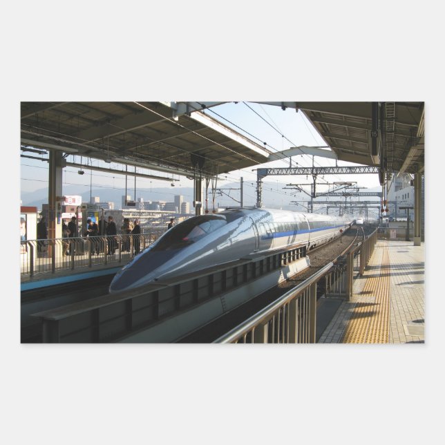 500er-Serie Shinkansen 新 幹 Bullet Train Rechteckiger Aufkleber (Vorderseite)