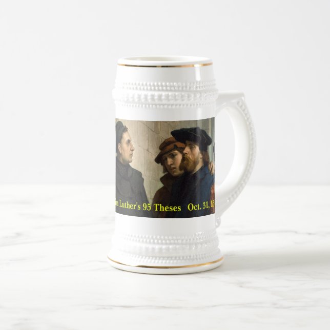 500th Anniv. von 95 Thesen Martins Luthers Bierglas (VorderseiteRechts)