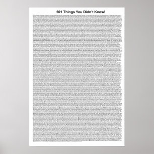 501 Dinge, die Sie nicht wussten (weiß) Poster