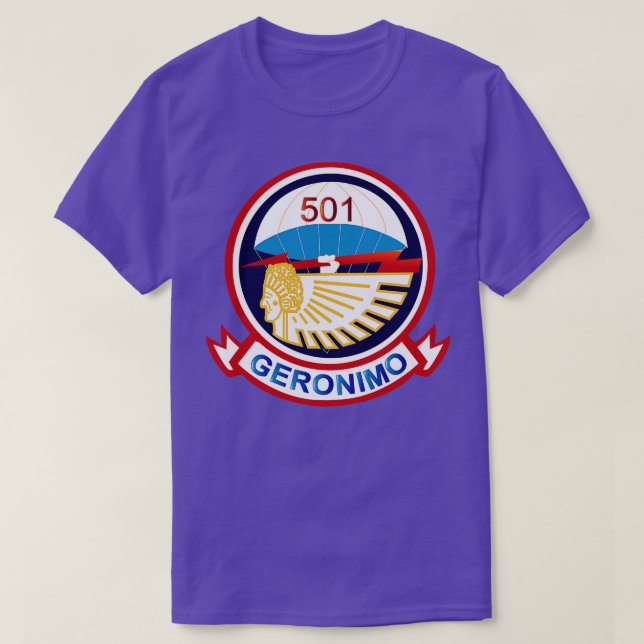 501 Parachute Infanterie-Regiment mit zwei TXT T-Shirt (Design vorne)