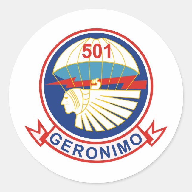 501. Parachute Infanterie-Regiment (PIR)-Insigna Runder Aufkleber (Vorderseite)
