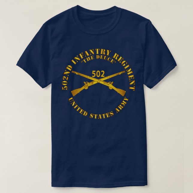 502. Infanterie Regt the Deuce Infantry Br T-Shirt (Design vorne)