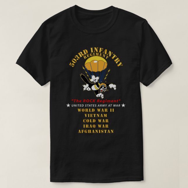 503. Parachute-Infanterie-Regime Das Rock-Regime T-Shirt (Design vorne)