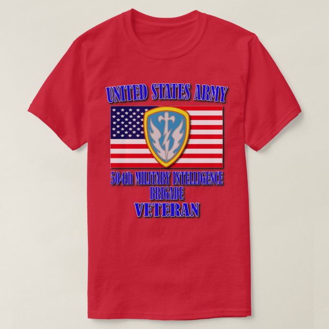 504. Brigade Veteran des Militärgeheimdienstes 1 T-Shirt (Design vorne)