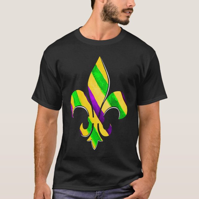 504 Fleur De Lys Mardi Gras Party Parade Costume T-Shirt (Vorderseite)