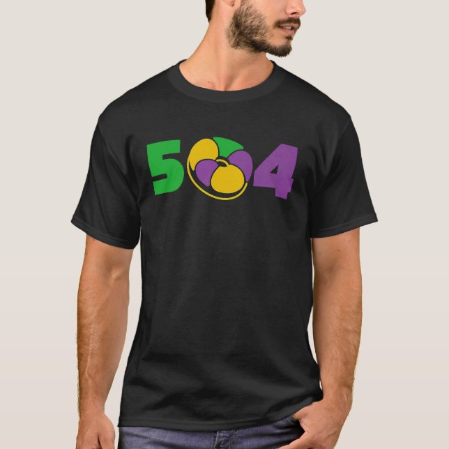 504 Mardi Gras King Cake New Orleans Parade Carniv T-Shirt (Vorderseite)