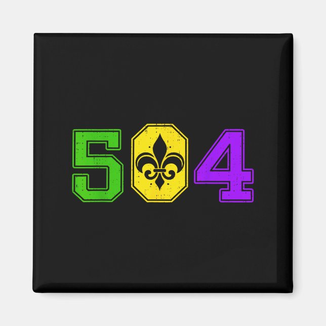 504 Mardi Gras New Orleans Louisiana Carnival Men  Magnet (Vorne)