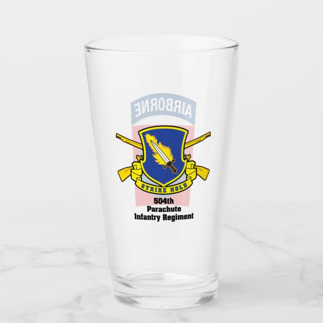 504. PIR 82. Im Flugzeug Division Bierglas Glas (Vorderseite)