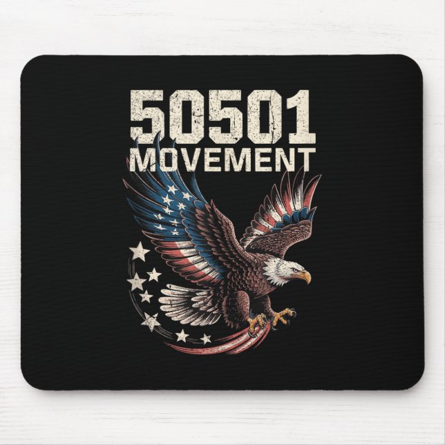 50501 Amerikanische Flagge im Fliegenadler mit Ste Mousepad (Vorne)