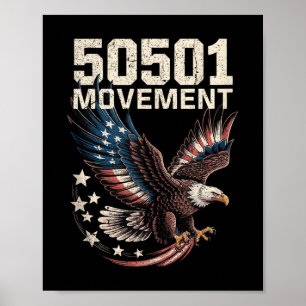 50501 Amerikanische Flagge im Fliegenadler mit Ste Poster