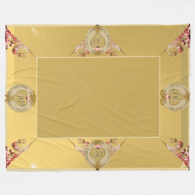 50./1. Golden Ochre Fleece Blanket (Vorderseite (Horizontal))
