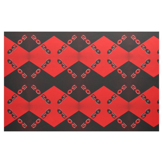 50/50 Rot/Schwarz Stoff (Fat Quarter (45,7 x 55,9 cm))