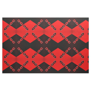 50/50 Rot/Schwarzes Stoff