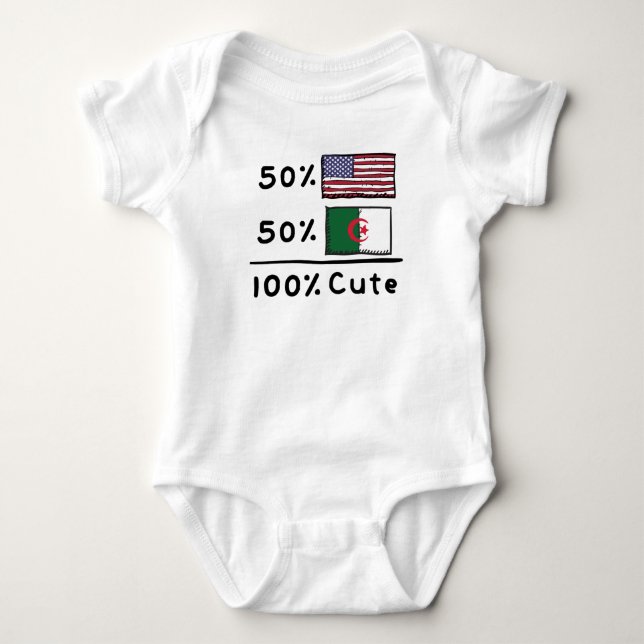 50% Amerikaner 50% Algerier 100% Niedlich Algerien Baby Strampler (Vorderseite)
