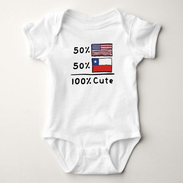 50% Amerikaner 50% Chilene 100% Niedlicher Chile U Baby Strampler (Vorderseite)