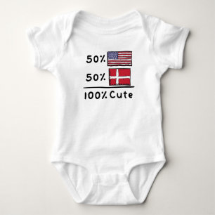 50% Amerikaner 50% Dänische 100% Niedlich Dänema Baby Strampler