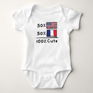 50% Amerikaner 50% Französisch 100% Niedlich Fran Baby Strampler