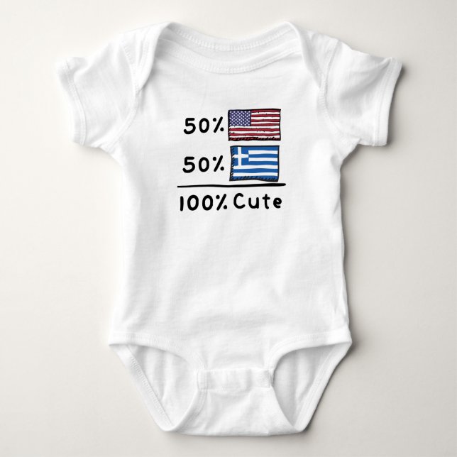 50% Amerikaner 50% Griechisch 100% Niedlich Griech Baby Strampler (Vorderseite)