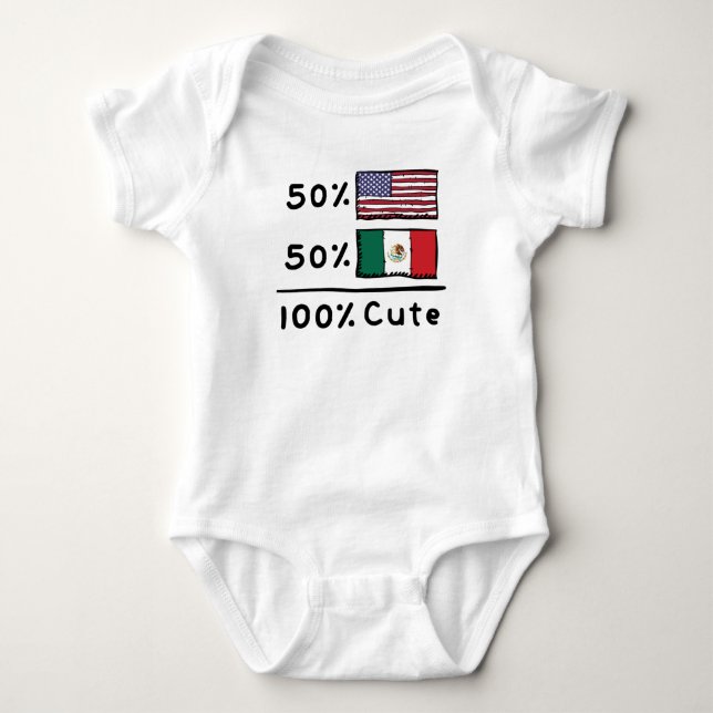 50% Amerikaner 50% Mexikaner 100% Niedlich Mexiko  Baby Strampler (Vorderseite)