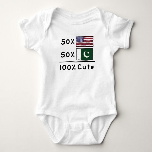 50 % Amerikaner 50 % Pakistaner 100 % Niedlich Pak Baby Strampler (Vorderseite)