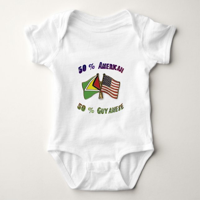 50% amerikanisch u. 50% Guyanese Baby Strampler (Vorderseite)