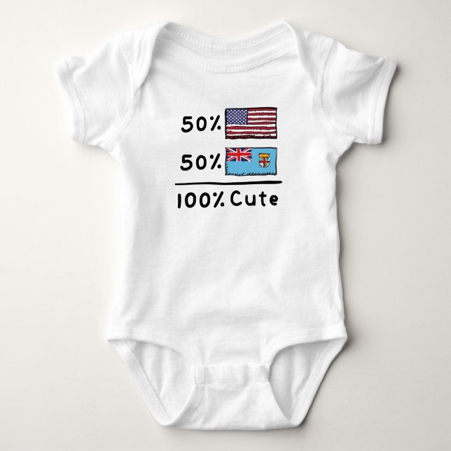 50 % amerikanische 50 % Fidschi 100 % Niedliche Fi Baby Strampler (Vorderseite)
