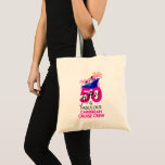 50 and Fabulous 50th Birthday Custom Cruise Crew Tragetasche<br><div class="desc">Bold 50 and Fabulous 50th birthday matching CRUISE CREW tote bag with black and pink typography. Ideal for glam fiftieth cruise celebrations. Add your destination or other text at the bottom.</div>