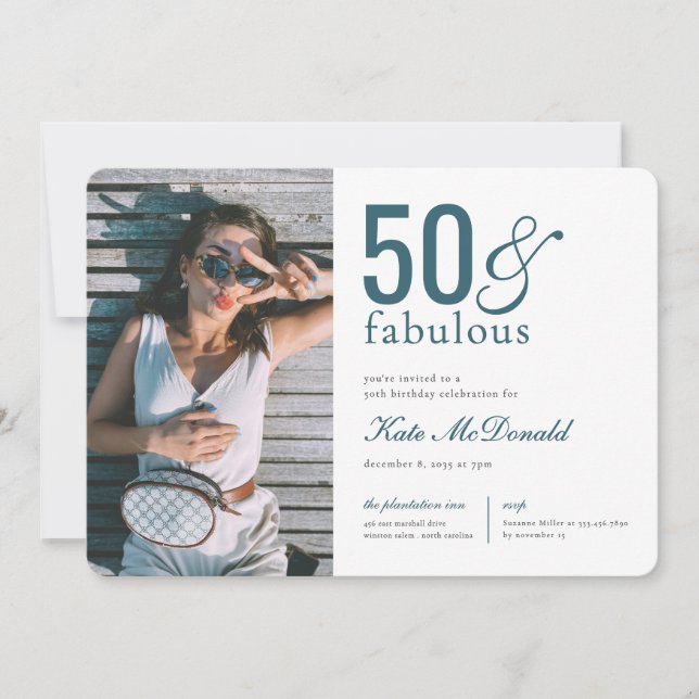 50 and Fabulous 50th Birthday Invitation (Devant)