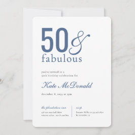 50 and Fabulous 50th Birthday Invitation Einladung