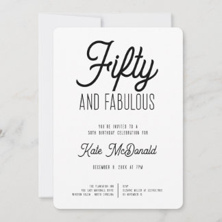 50 and Fabulous 50th Birthday Invitation Einladung