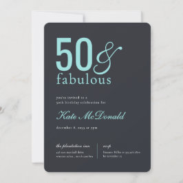 50 and Fabulous 50th Birthday Invitation Einladung