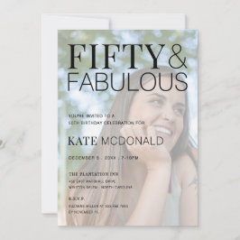 50 and Fabulous 50th Birthday Invitation Einladung