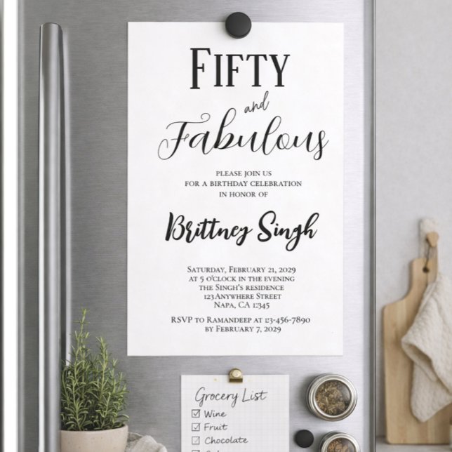 50 and Fabulous | 50th Birthday Party Invitation Einladung (Von Creator hochgeladen)